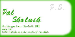 pal skolnik business card